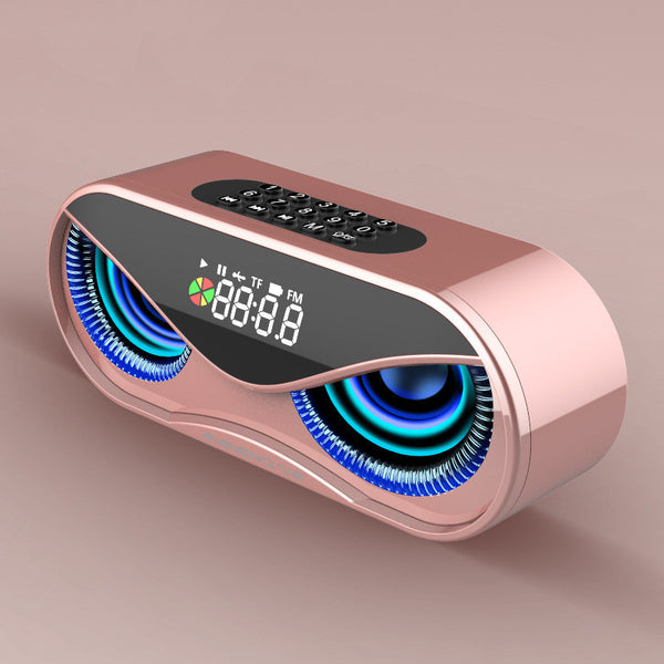 360° Shock Around Eagle-Eye Bluetooth Speaker with Colorful Flashing Lights, support Fm Radio, Alarm Clock, Voice Prompts, Card Playback and U Disk